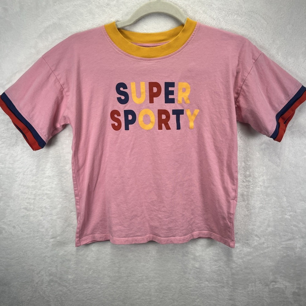 Mini Rodini Crewneck Shirt Girls 7-9Y Super Sporty Colorful Organic Cotton